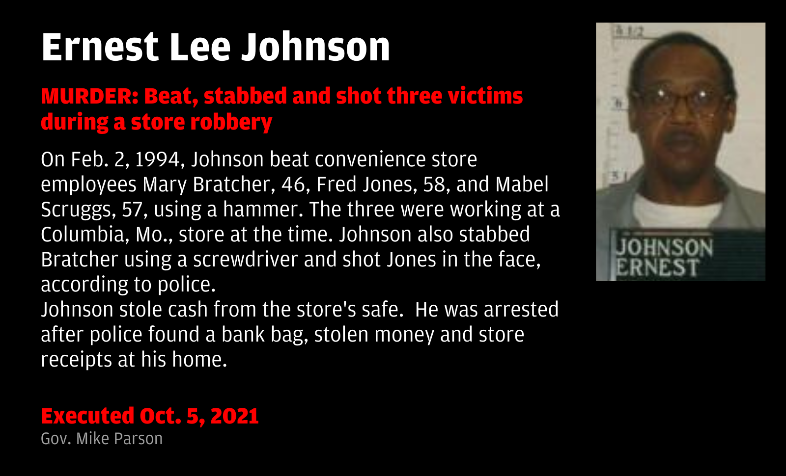Executed Oct. 5, 2021: Ernest Lee Johnson